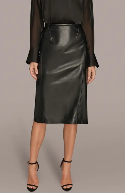 Donna Karan New York Seam Faux Leather Pencil Skirt in Black at Nordstrom, Size 4 | Nordstrom