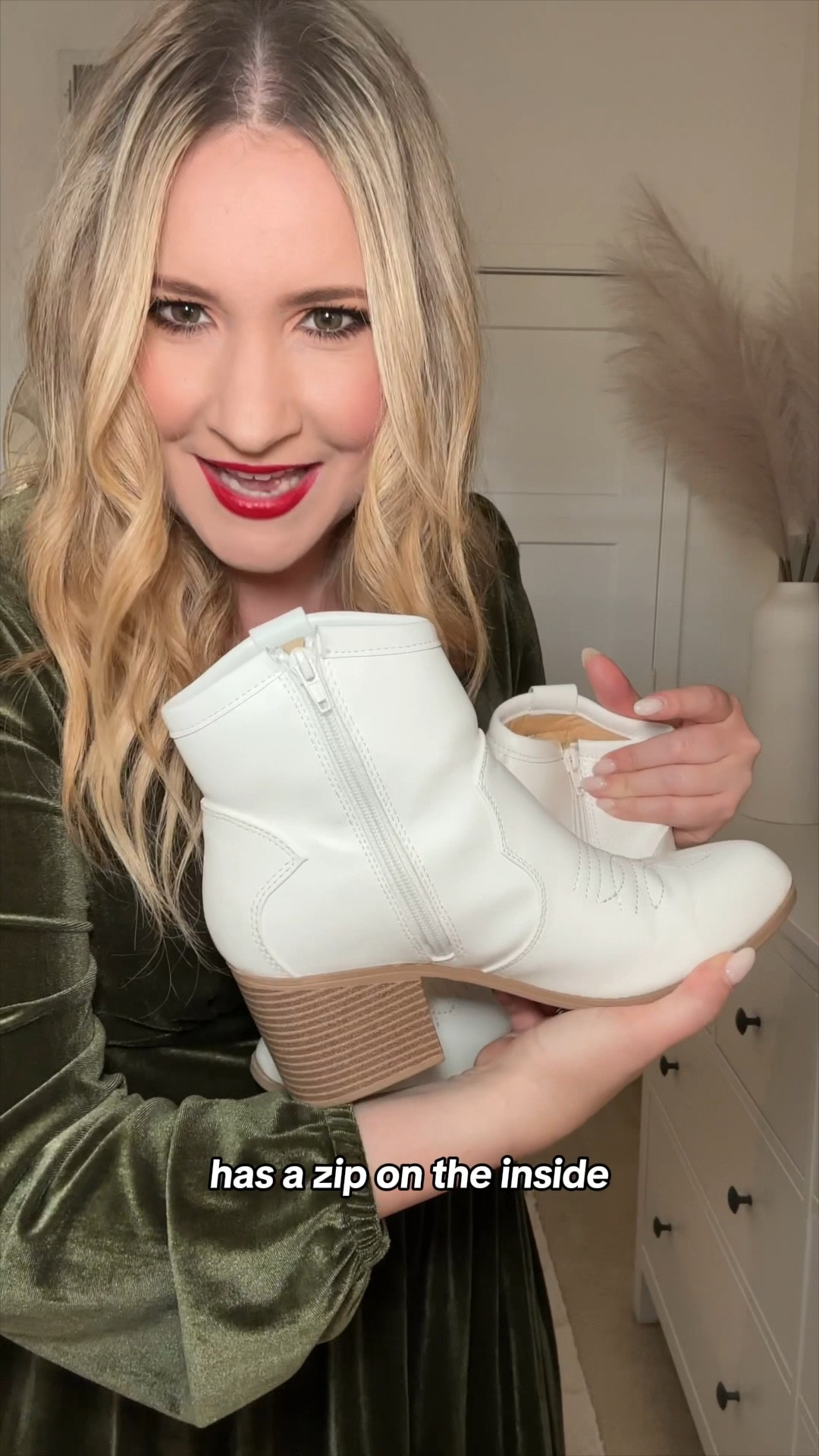 The perfect holiday boots! 🤍 *I sized up a half size in these* white boots, cowboy boots, holiday outfit, holiday dress, winter boots

#LTKSeasonal #LTKfindsunder50 #LTKHoliday