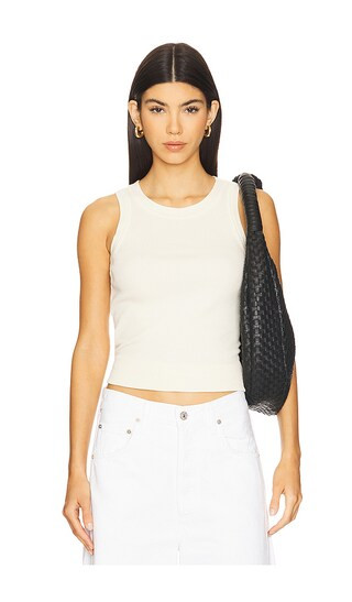 Citizens of Humanity Isabel Rib Tank Top in Cream. - size S | Revolve Clothing (Global)