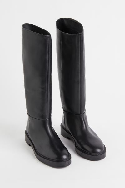 Leather knee-high boots | H&M (UK, MY, IN, SG, PH, TW, HK)