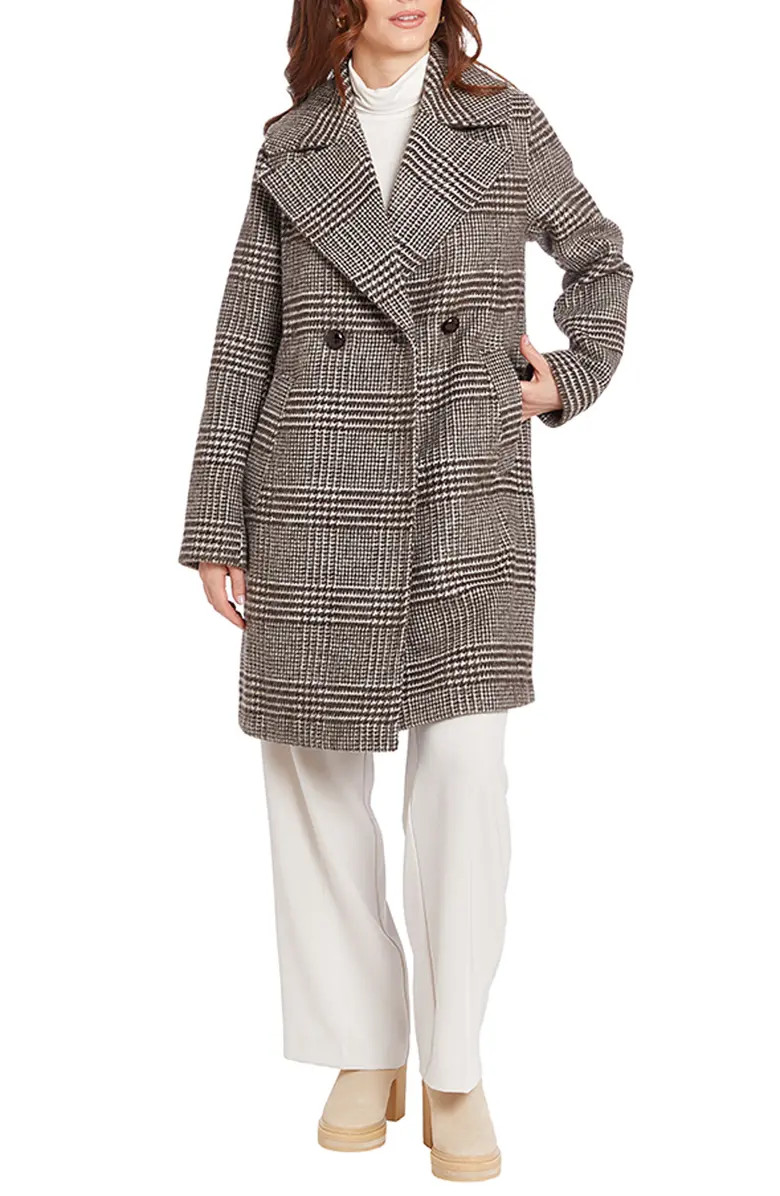 Plaid Water Resistant Double Breasted Coat | Nordstrom Rack
