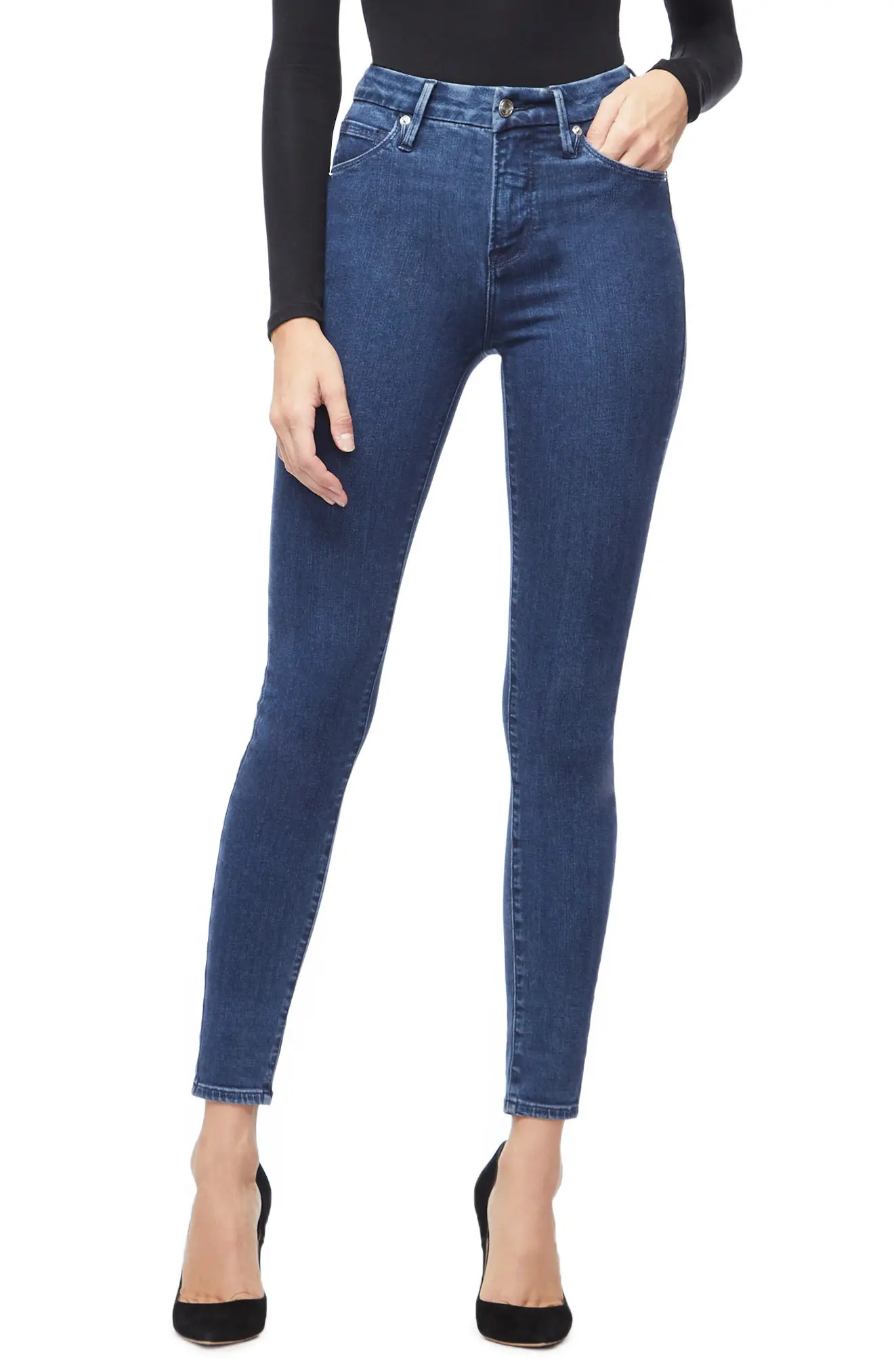 Women's Good American Good Waist High Waist Skinny Jeans, Size 10 - Blue | Nordstrom