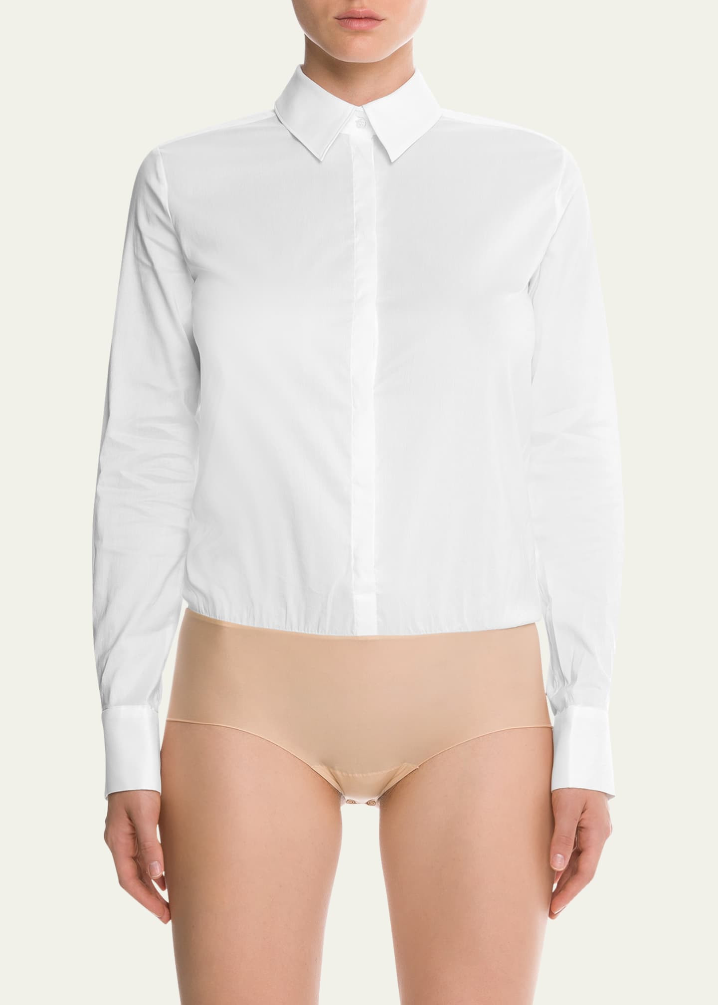 Wolford London Effect Button-Down Bodysuit | Bergdorf Goodman