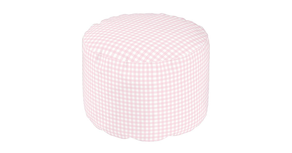 Pastel Pink Gingham Pouf | Zazzle | Zazzle