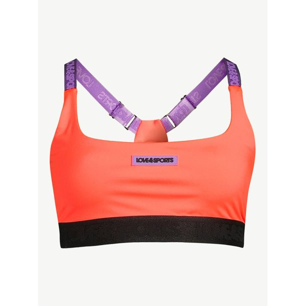 Love & Sports Women’s Logo Patch Sports Bra | Walmart (US)