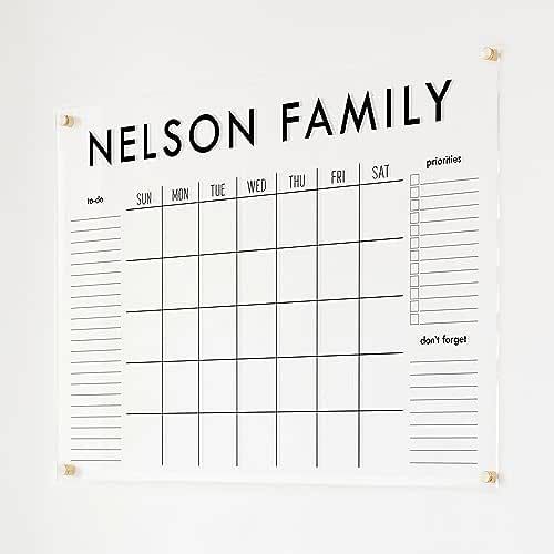 Large Acrylic Calendar, Dry Erase Monthly Acrylic Calendar, Dry Erase Wall Calendar | Amazon (US)