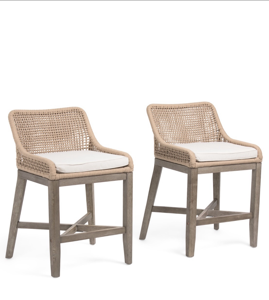 LILLIAN AUGUST Set Of 2 
22x37.5 Grid Weave Rope Counter Stools





set of 2 stools, woven back, removable seat cushions with zippered covers
22in W × 37.5in H x 24in L








Kitchen, furniture, dining room, entertaining, holiday party, bar stools, deal alert 


#LTKSaleAlert #LTKmomlife #LTKHome