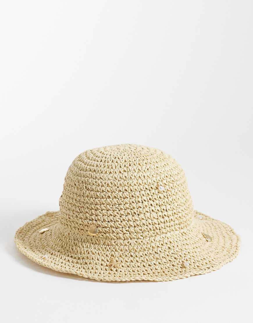 Accessorize charmy straw bucket hat in tan-Brown | ASOS (Global)