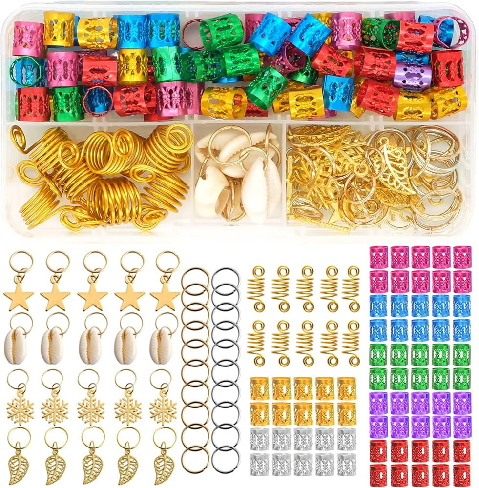 120 Pieces Hair Jewelry for Women Braids, 7 Diffent Colors Braiding Hair Rings for Braids Hair, C... | Amazon (US)