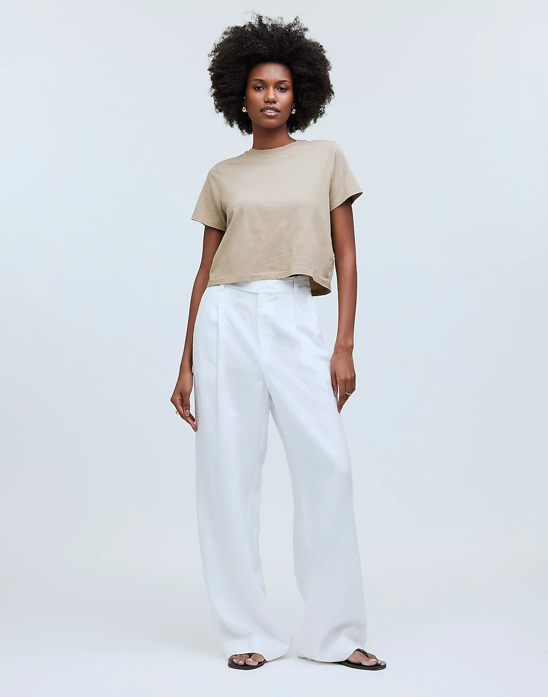 Softfade Cotton Boxy-Crop Tee | Madewell
