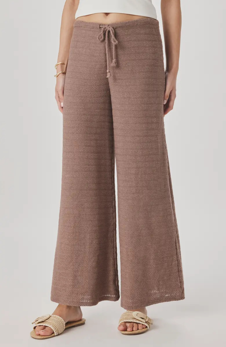 Marisol Mixed Stitch Wide Leg Pants | Nordstrom