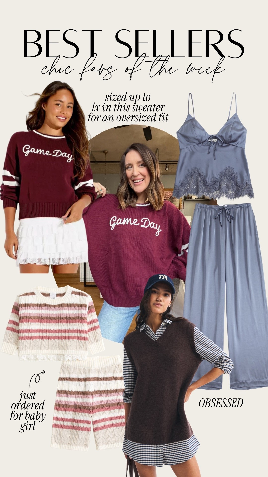 Best sellers of the week!! I sized up to a 1x in the game day sweater for an oversized fit

#LTKBaby #LTKmomlife #LTKootd
