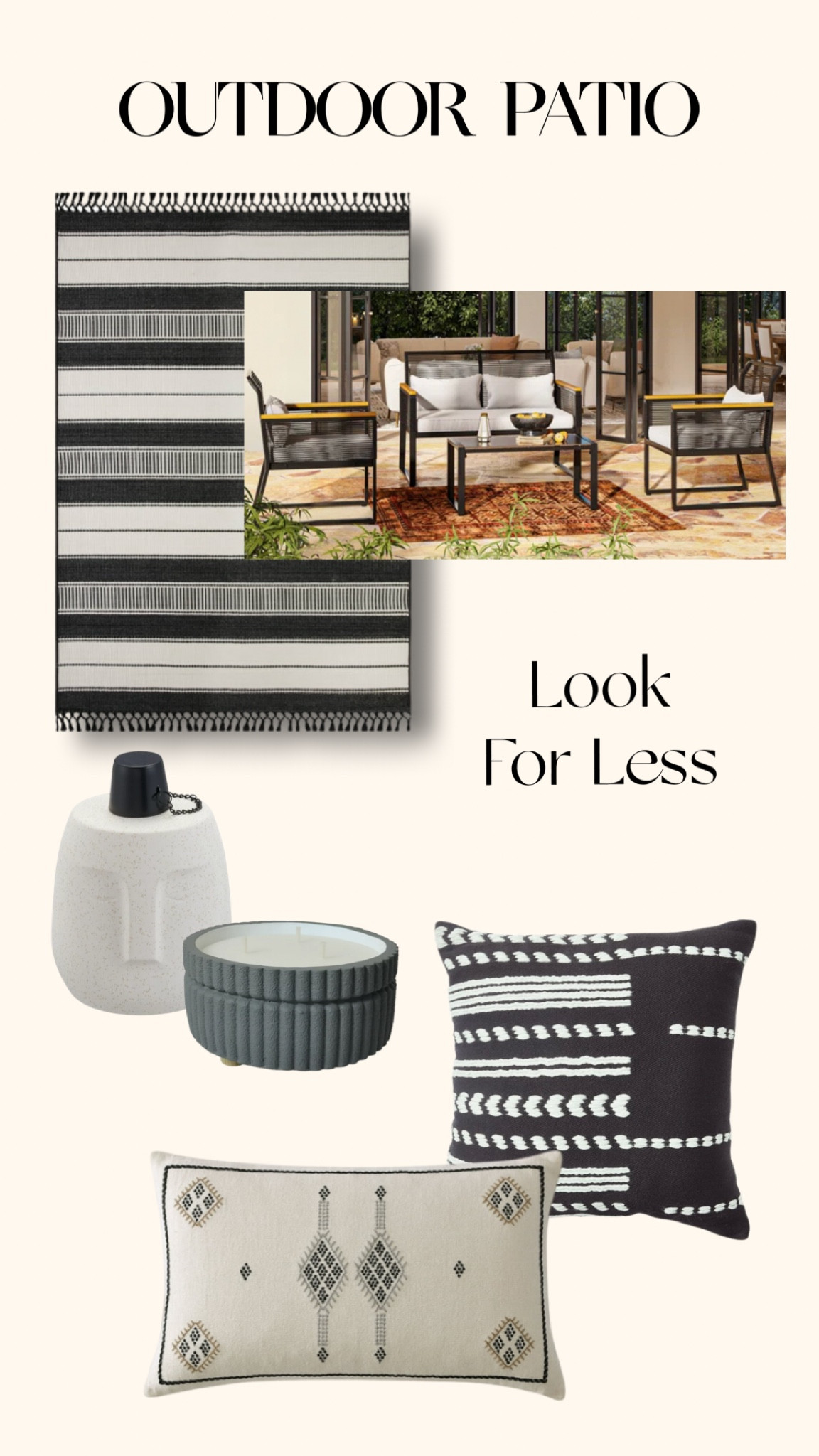 Outdoor patio luxury look for way less! Who said you can’t have a beautiful patio on a budget? 

#LTKhome #LTKSeasonal #LTKFind