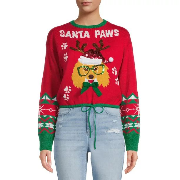 No Boundaries Juniors Christmas Sweater - Walmart.com | Walmart (US)