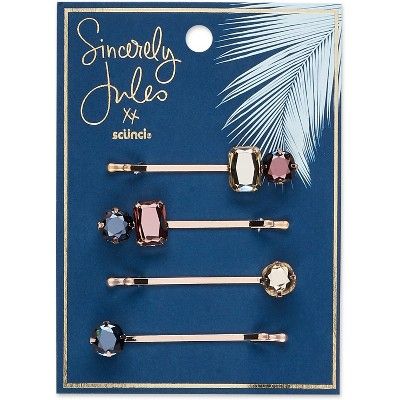 Sincerely Jules by Scünci Jeweled Bobby Pins - 4pk | Target