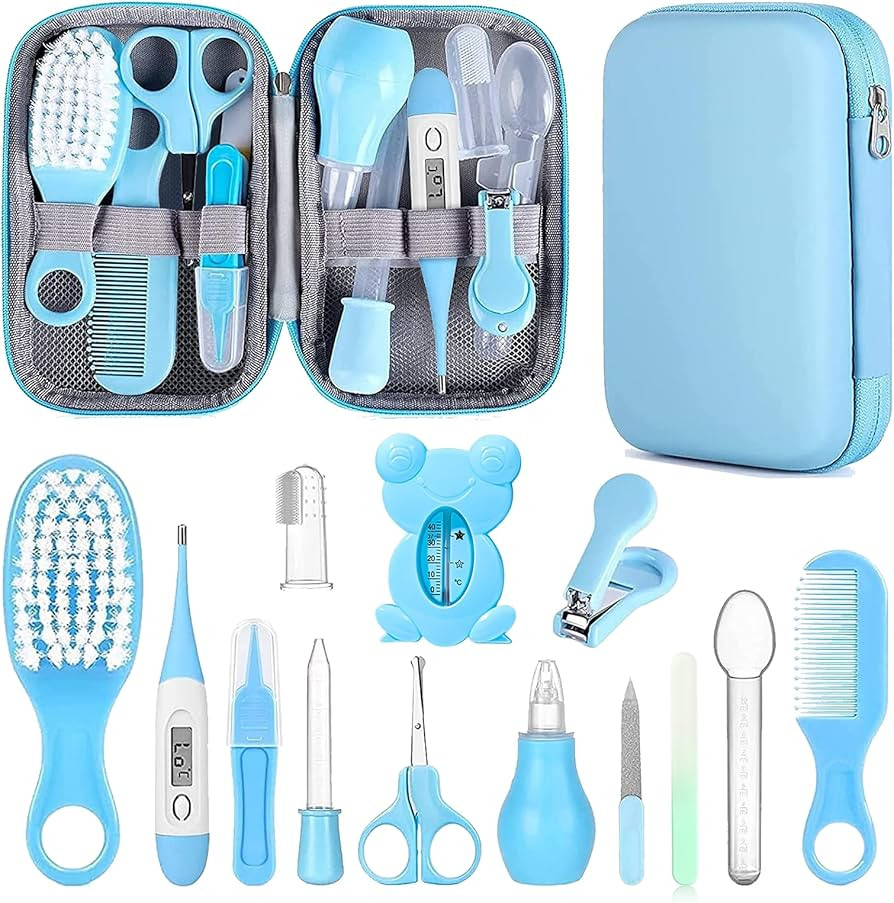 Baby Grooming Kit, Infant Safety Care Set with Hair Brush Comb Nail Clipper Nasal Aspirator,Baby ... | Amazon (US)