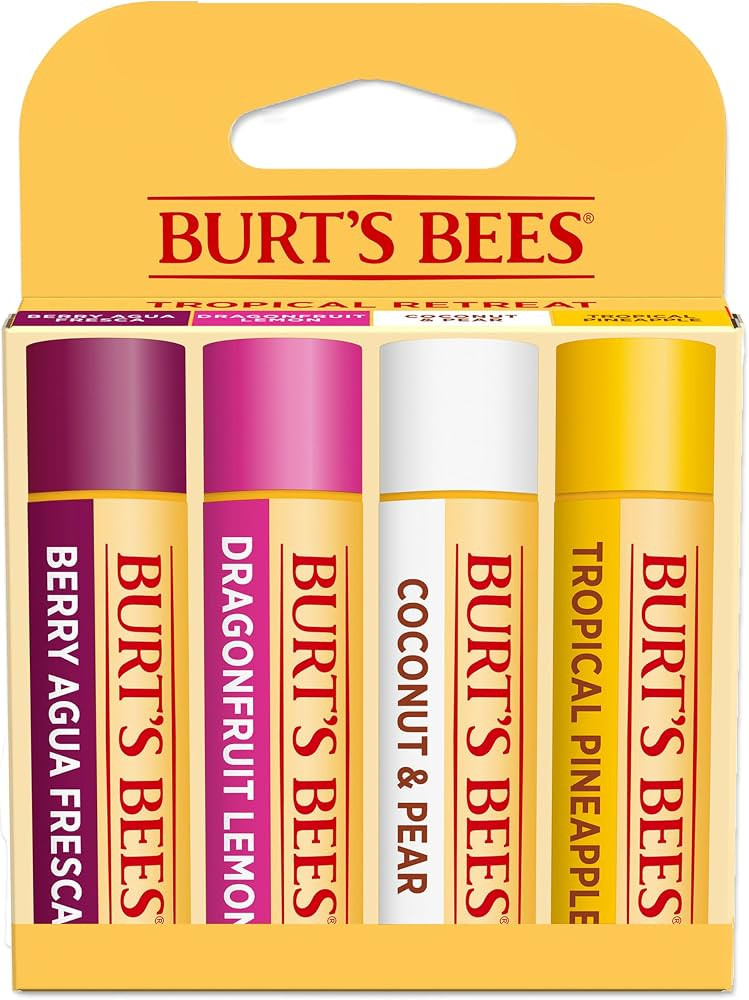 Burt's Bees Lip Balm - Berry Agua Fresca, Dragonfruit Lemon, Coconut & Pear, Tropical Pineapple P... | Amazon (US)
