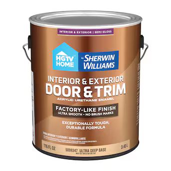 HGTV HOME by Sherwin-Williams Semi-gloss Ultra Deep Acrylic Interior/Exterior Door and Trim Paint... | Lowe's