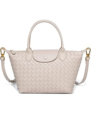 Braided Luxury Women's Leather Tote Top Handle Age Elegant Large Capacity Travel Day Crossbody Ba... | Amazon (US)