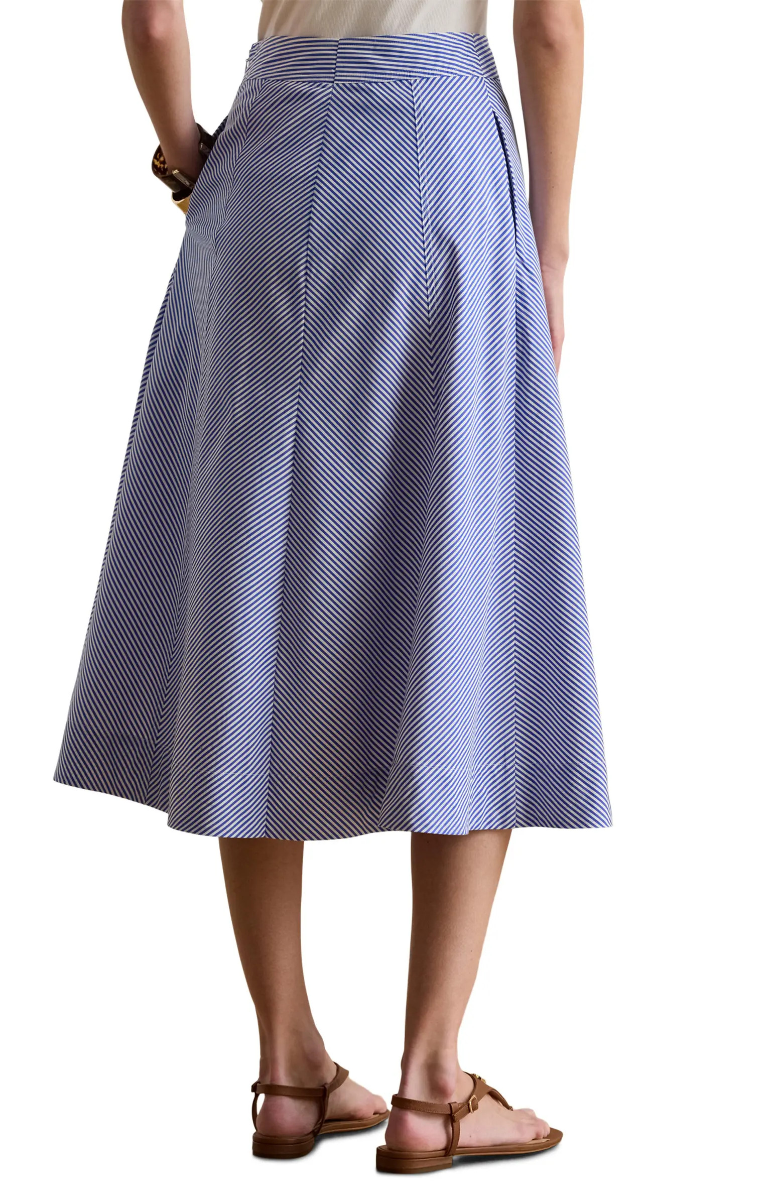 Striped Paneled Cotton Broadcloth Skirt | Nordstrom