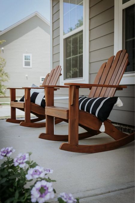 Front porch rocking chairs with outdoor pillows 

#LTKSpringSale #LTKSeasonal #LTKhome