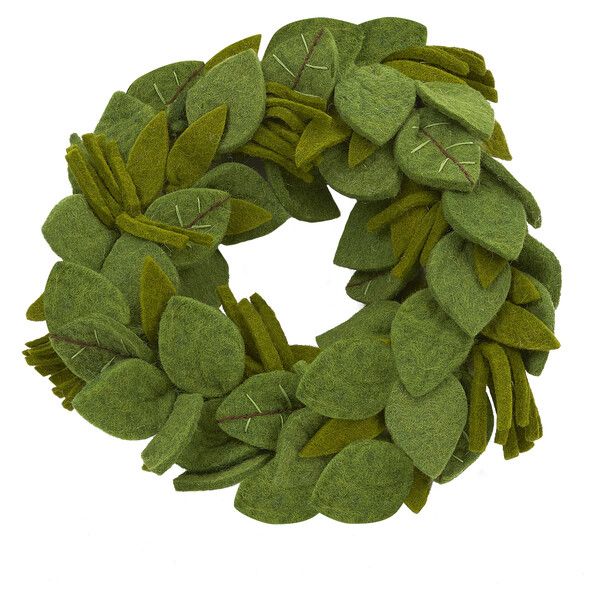 Green Leaves Wreath with Embroidery | Maisonette