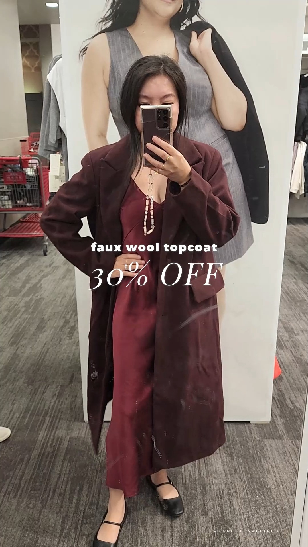 faux wool topcoat, oversized, comes in different colors including burgundy, gray, sage green, target style, targetfavefinds 

 #LTKHoliday #LTKSeasonal #LTKStyleTip