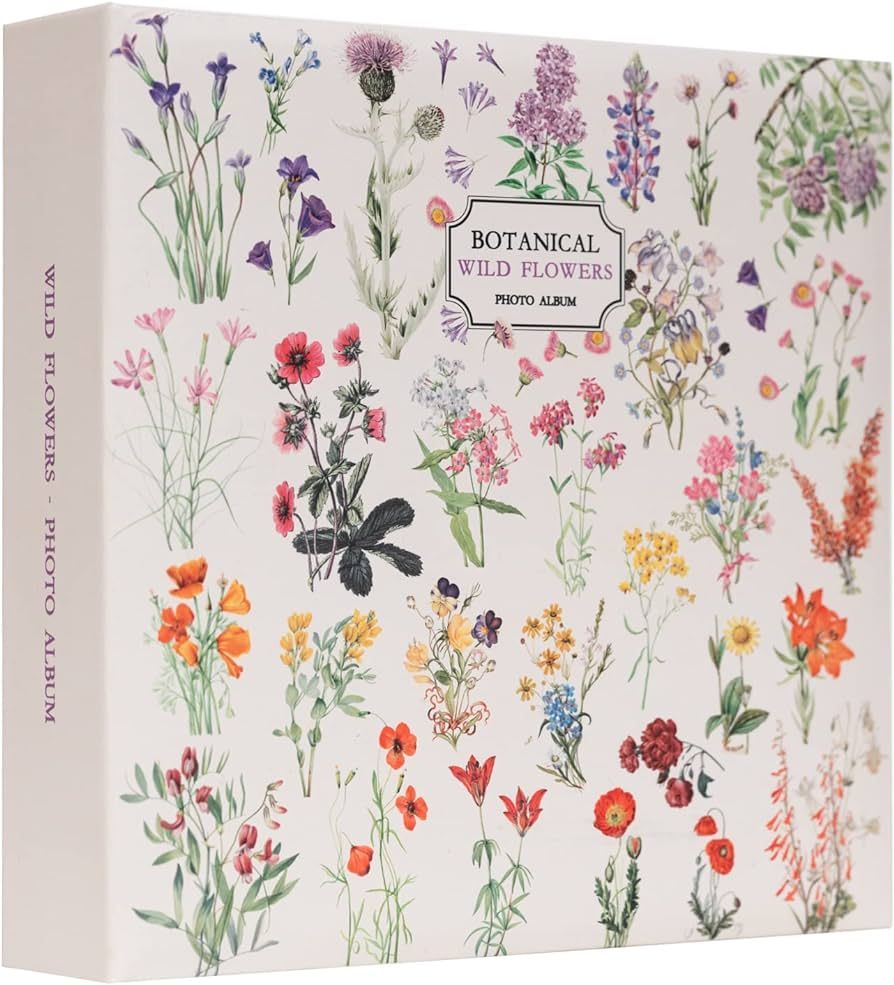 Botanical Wild Flowers Photo Album - 6x4 Photo Album / 10x15 cm - Family Photo Album 200 Pockets ... | Amazon (US)