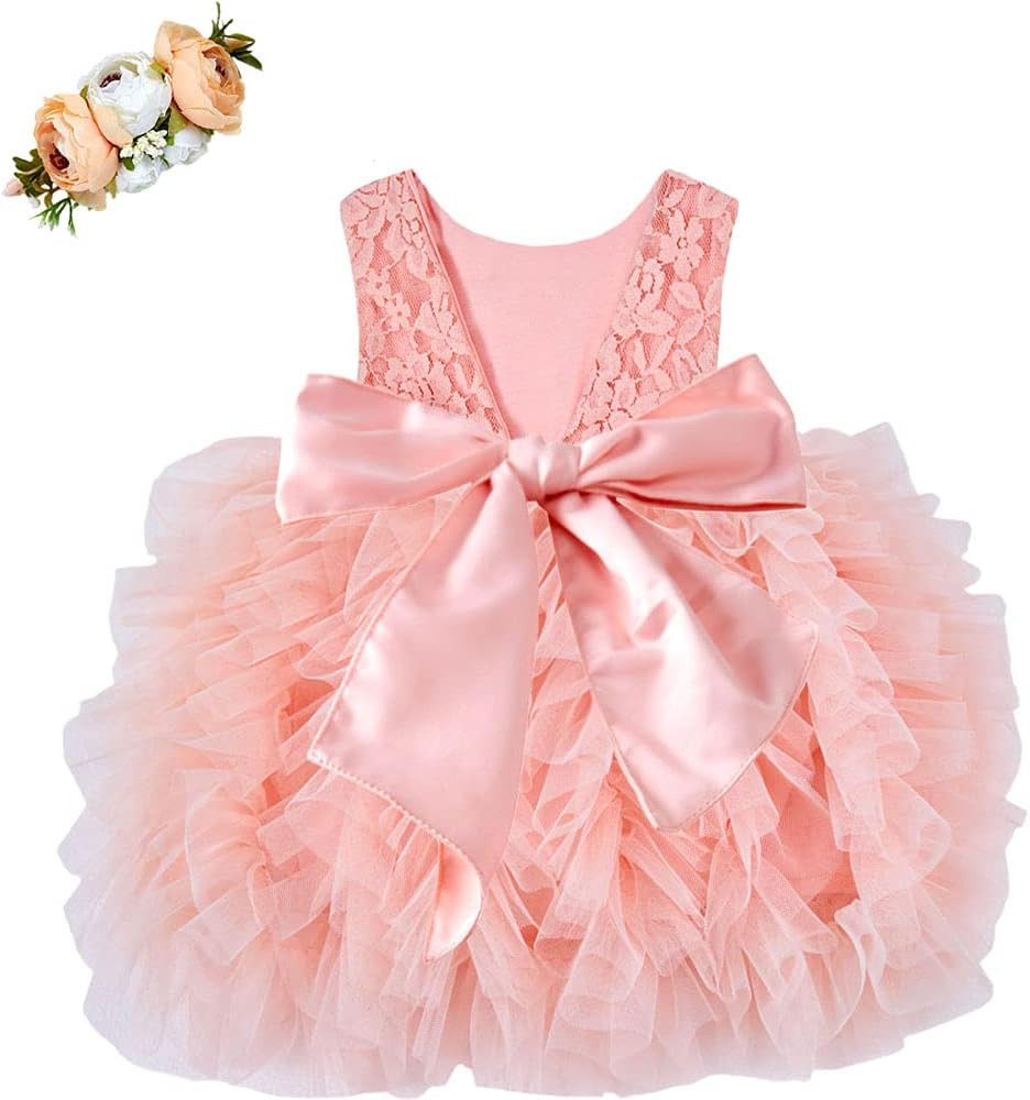 Cilucu Tutu Dresses Toddler Girls Birthday Party Flower Girl Dress Baby Tulle Dress Pageant V Bac... | Amazon (US)