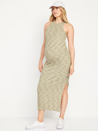Maternity Racerback Rib-Knit Midi Dress | Old Navy (US)