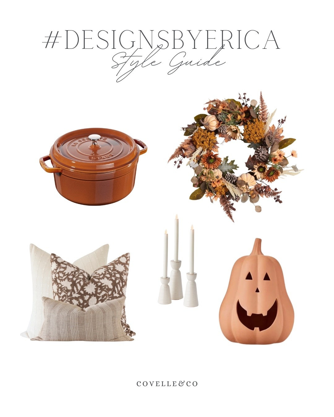 Fall called — and she’s bringing cozy and spooky. 🍁👻

This month’s #DesignByErica Style Guide is here, blending warmth, texture, and a touch of festive charm to help you celebrate October in style. From Etsy fall throw pillows that cozy up your sofa to a Perigold orange cooking pot, white candles, and the cutest pumpkin moment (because, duh 🎃) — these picks make your home feel like autumn magic.

Tap the link in bio to shop the look + make your home fall-ready! 🕯️🍂
#CovelleAndCo #DesignByErica #FallDecor #WayfairPartner #HomeInspo #CozySeason #SpookySeason 

#LTKSaleAlert #LTKHome #LTKStyleTip