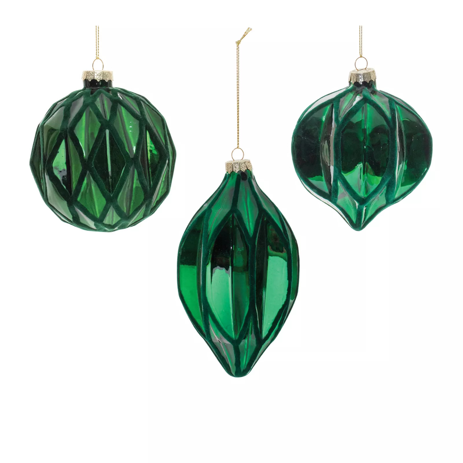 Melrose Harlequin Glass Ornaments 6 pc Holiday Decor Set, Green | Kohl's