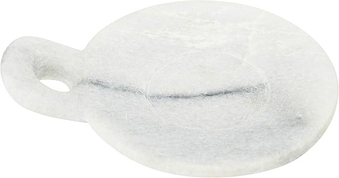 Creative Co-Op Small Marble Handle Dish, 5" x 3.5", White | Amazon (US)