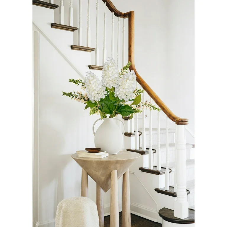 3PCS Fake Flowers Hydrangea Artificial Flowers 28" Long Stem White Faux Flowers for Vase, Real To... | Walmart (US)