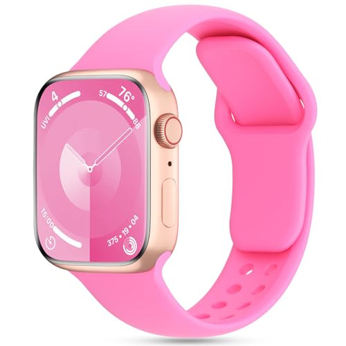 DYKEISS Patented Silicone Compatible with Apple Watch Band 38mm 40mm 41mm 42mm 44mm 45mm 49mm, Soft Waterproof Strap Sport Wristband for iWatch Bands Series 9 8 7 SE 6 5 4 3 2 1 Ultra Women Men | Amazon (US)