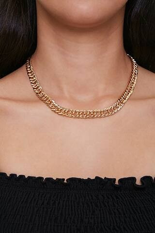 Forever 21 Chunky Curb Chain Necklace , Gold | Forever 21 (US)