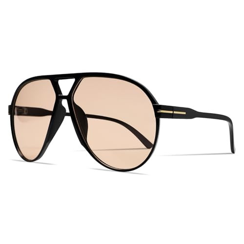 GUVIVI Retro Aviator Sunglasses for Women Men Oversized Classic 70s Vintage Trendy Tangle Free Square Aviators Sun Glasses | Amazon (US)