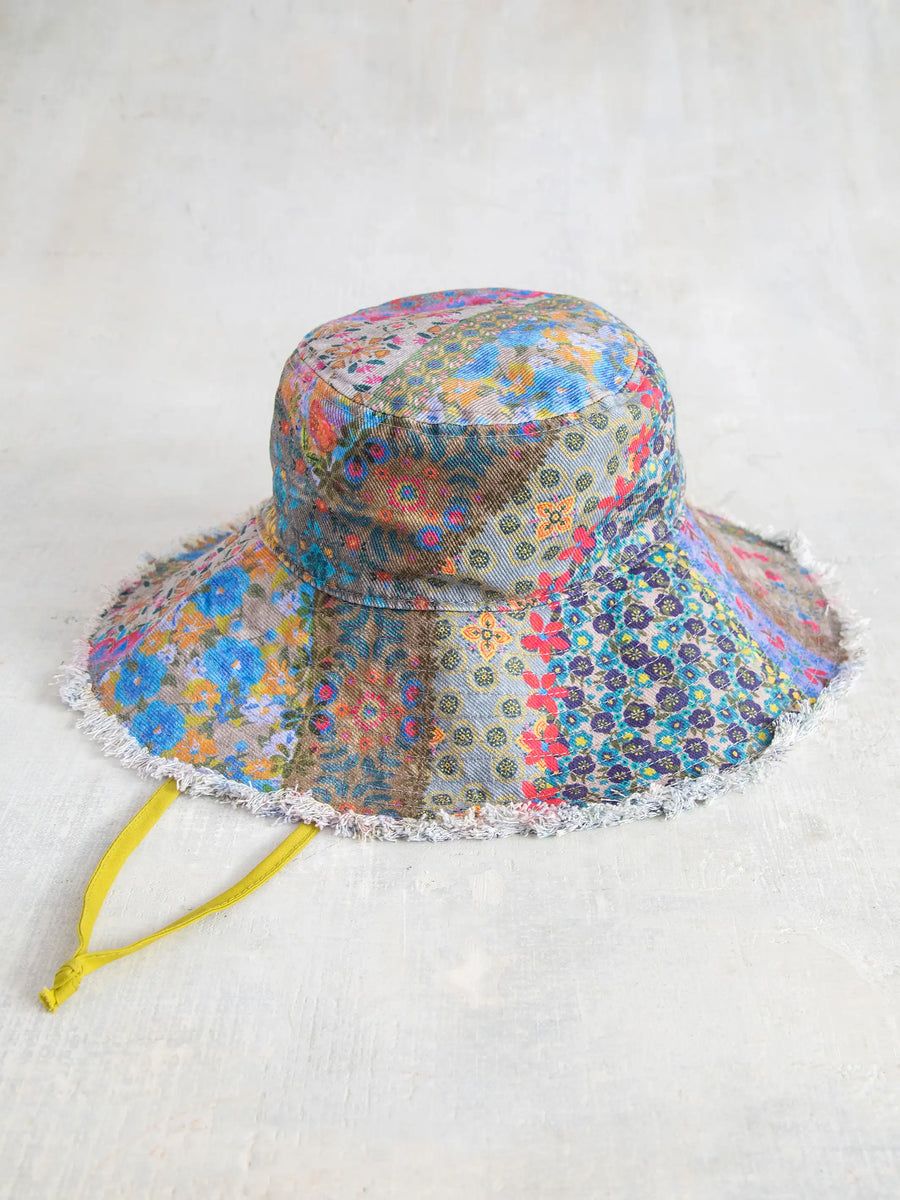 Sandy Days Bucket Hat- Folk Flower Patchwork | Natural Life