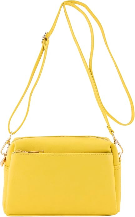 FashionPuzzle Triple Zip Small Crossbody Bag | Amazon (US)