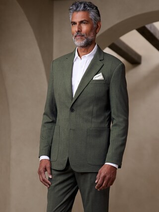 Tailored-Fit Herringbone Dobby Suit Jacket | Banana Republic Factory
