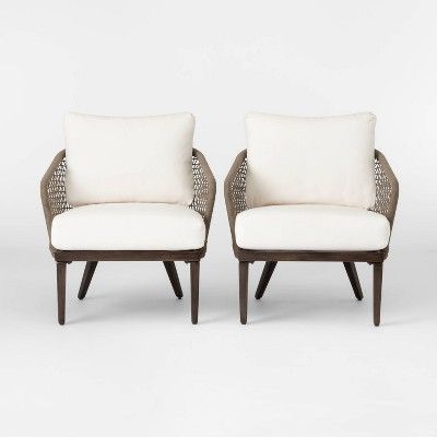 Risley 2pk Oversized Rope Patio Club Chair - Linen - Project 62&#8482; | Target