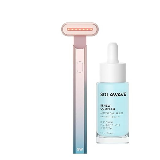 Solawave 4-in-1 Radiant Renewal Wand and Serum Bundle, Face Skincare Wand with Facial Massager, F... | Amazon (US)
