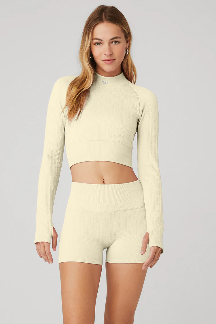 Seamless Cable Knit Long Sleeve Top | Alo Yoga (US)