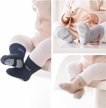 Baby Crew Socks,Grips Combed Cotton Socks Toddler Non-Skid for Girls,Boys Non Slip/Anti Skid 9-Pa... | Amazon (US)