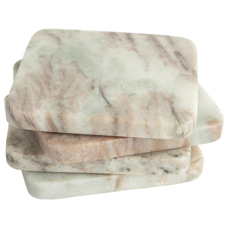 Marble Square 4 Piece Coaster Set | Wayfair North America