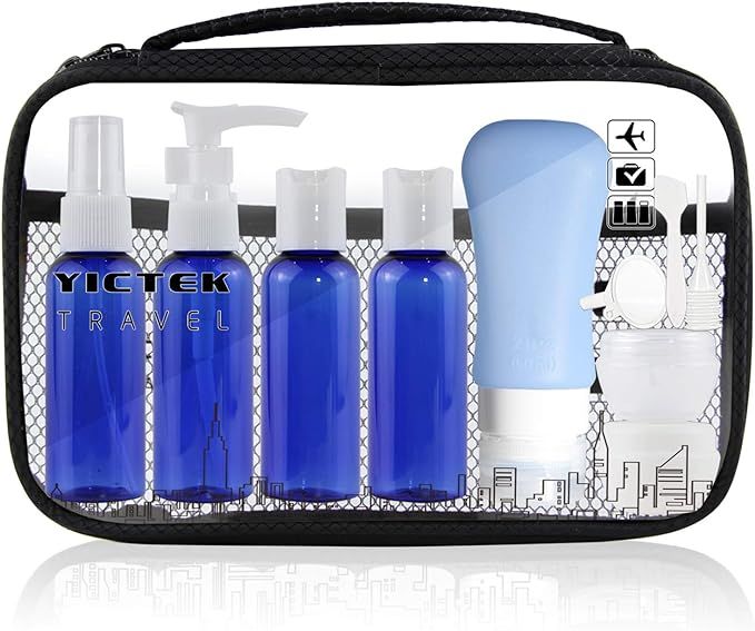 YICTEK Empty Plastic Travel Bottles Containers, TSA Approved Travel Size Toiletries Tubes Kit for... | Amazon (US)