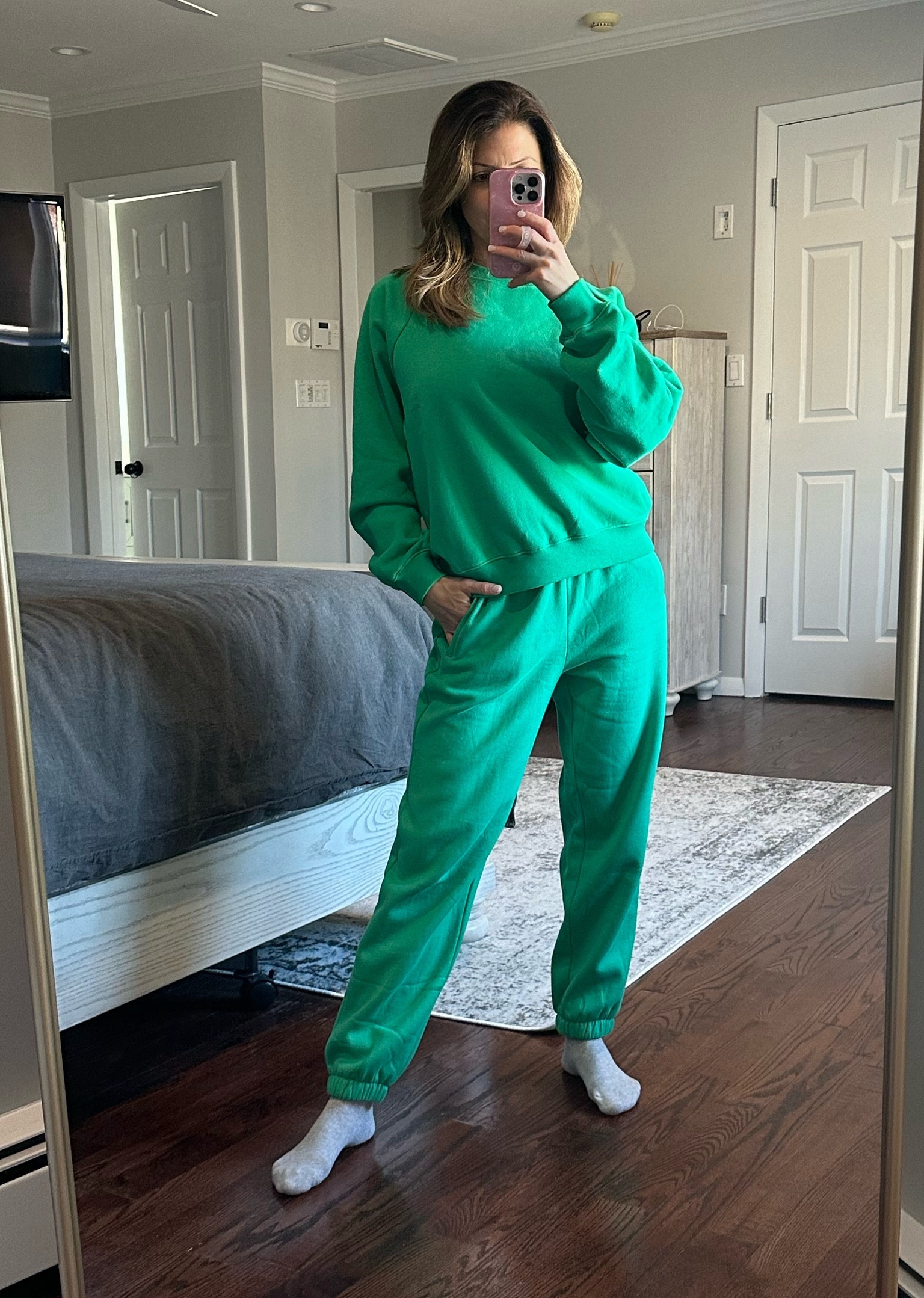 Vintage crewneck 

High rise boyfriend joggers  
 

#LTKsalealert #LTKSpringSale #LTKMostLoved