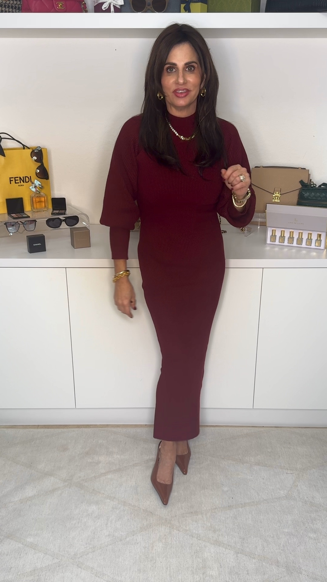 This mock neck tank knit / sweater dress and shrug are so pretty. Wearing a sm and heels are TTS 

#LTKStyleTip #LTKWatchNow #LTKOver40