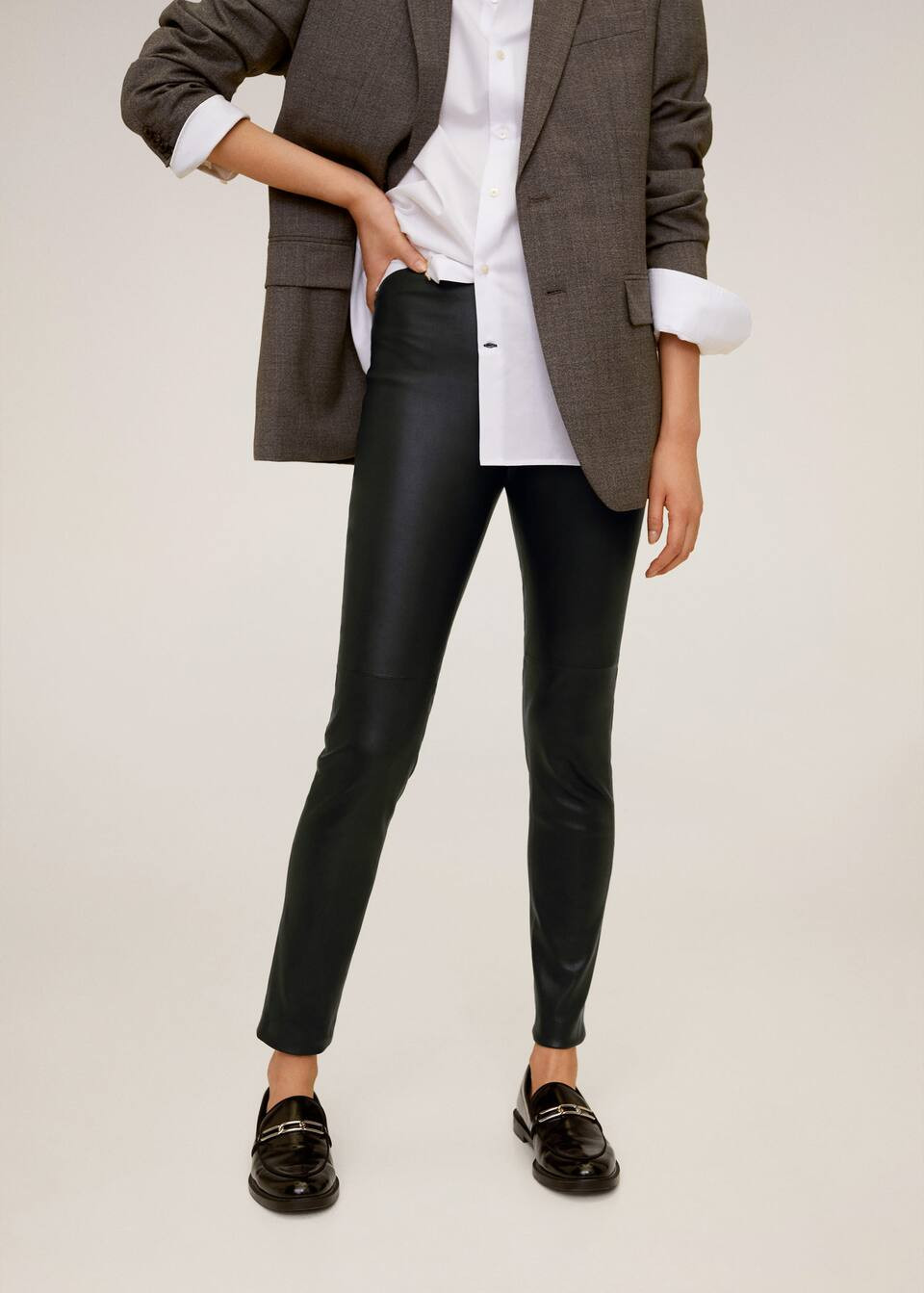 Slim-fit leather trousers | MANGO (US)