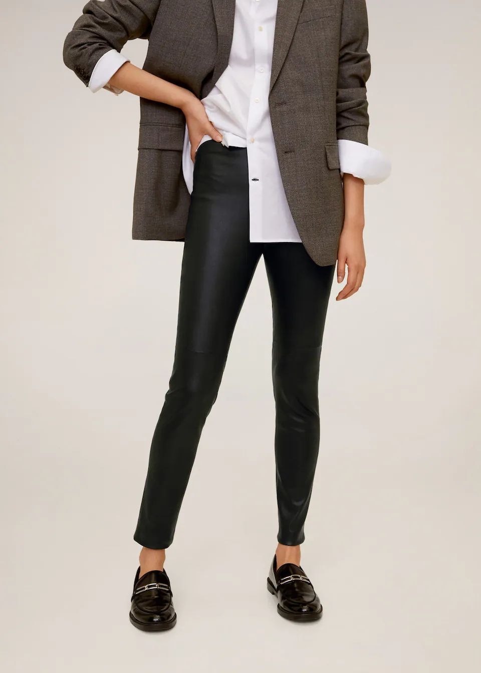 Slim-fit leather trousers | MANGO (US)